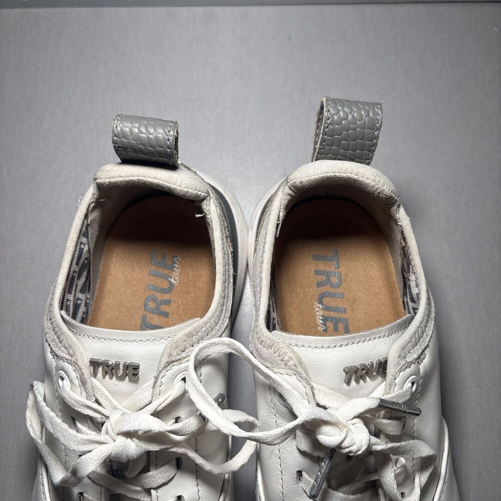 True Linkswear Lux Pro Tour Golf Shoes Mens Sz 11 White Gray Leather Spikeless - Picture 12 of 14